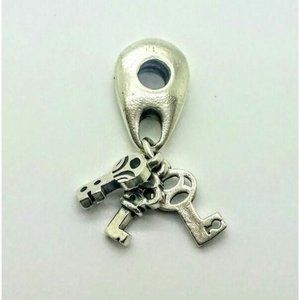 Authentic Chamilia Sterling Silver Hanging Keys of Love Hope & Faith Retired